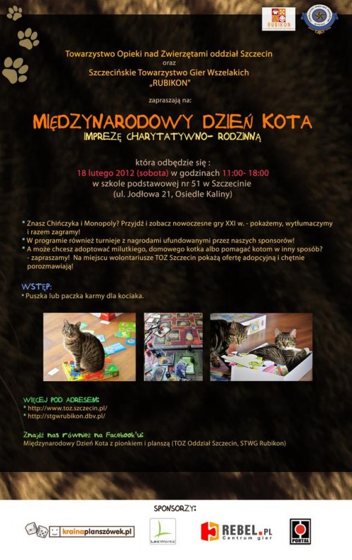 Międzynarodowy Dzień Kota z&nbsp;pionkiem i&nbsp;planszą